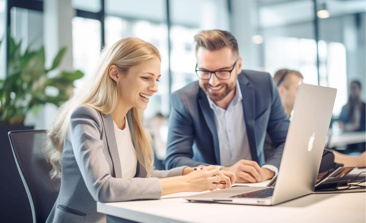 Team working on laptop